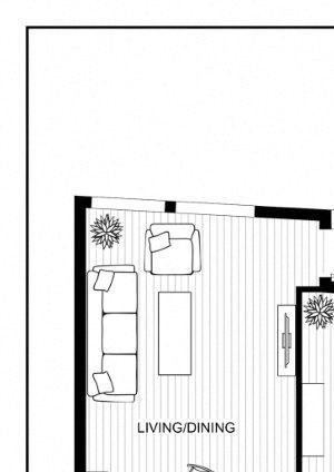 BLU Bellevue Apartments 1x1 1 Floor Plan BLU Bellevue Apartments 1x1 1 Floor Plan